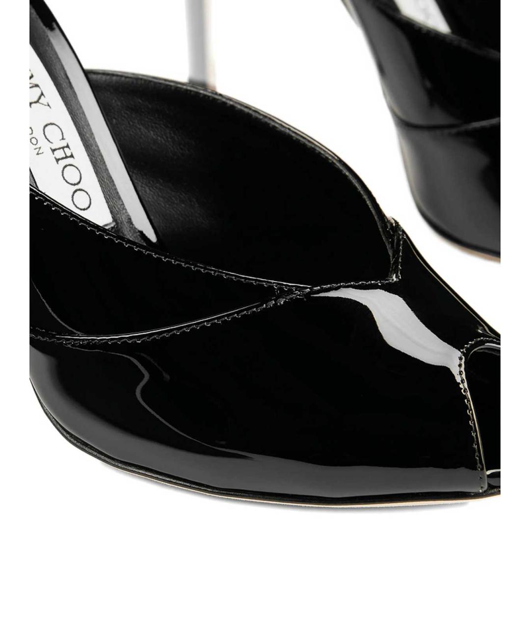 JIMMY CHOO Черные кожаные мюли, фото 4