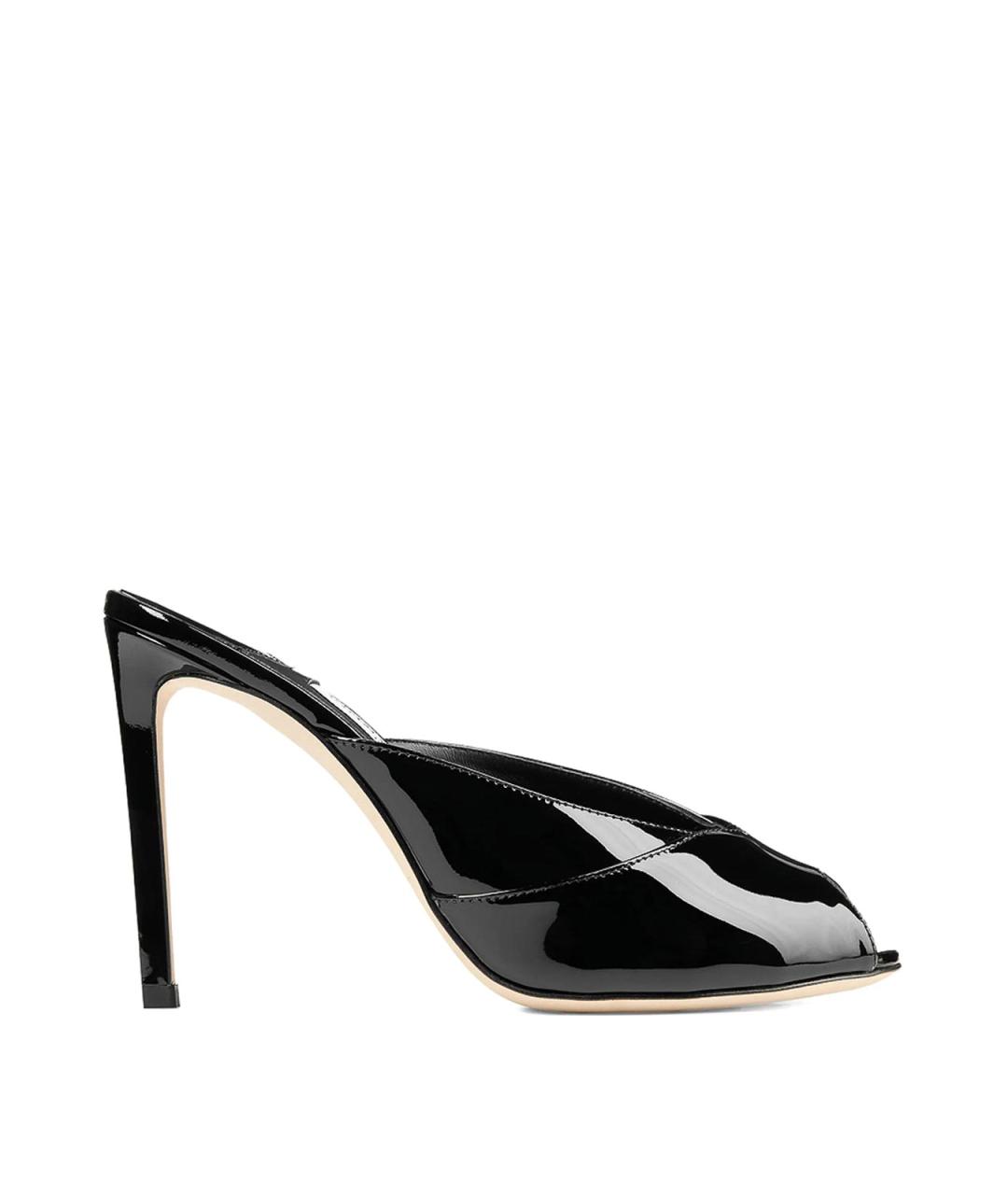 JIMMY CHOO Черные кожаные мюли, фото 1