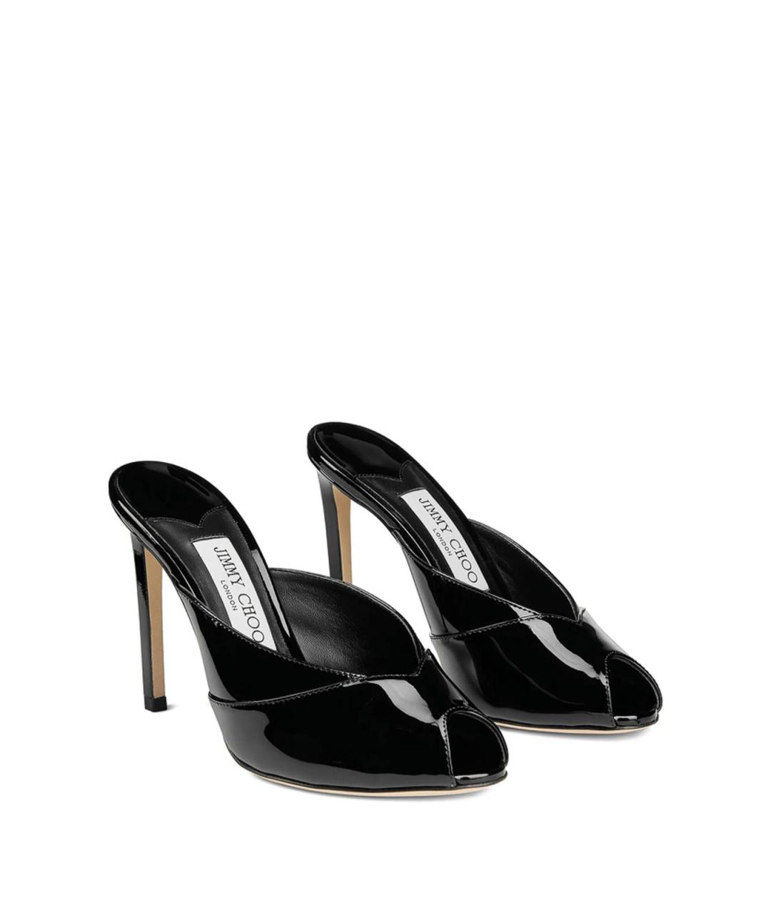 JIMMY CHOO Черные кожаные мюли, фото 2