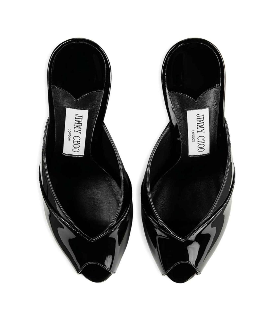 JIMMY CHOO Черные кожаные мюли, фото 3