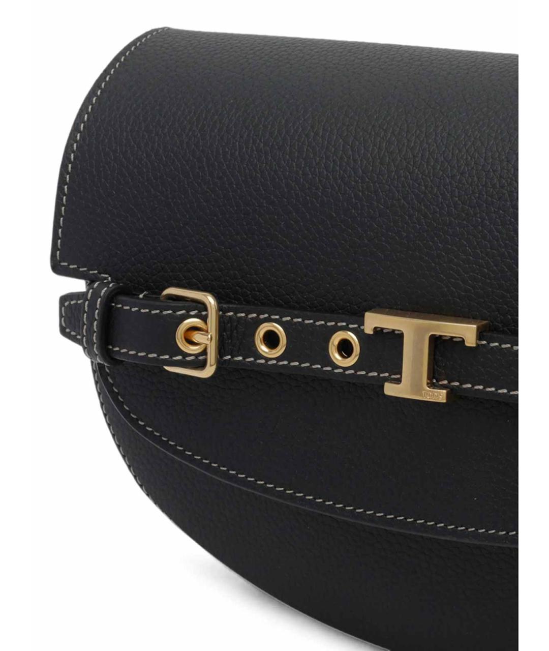 TOD'S Черная кожаная сумка через плечо, фото 3