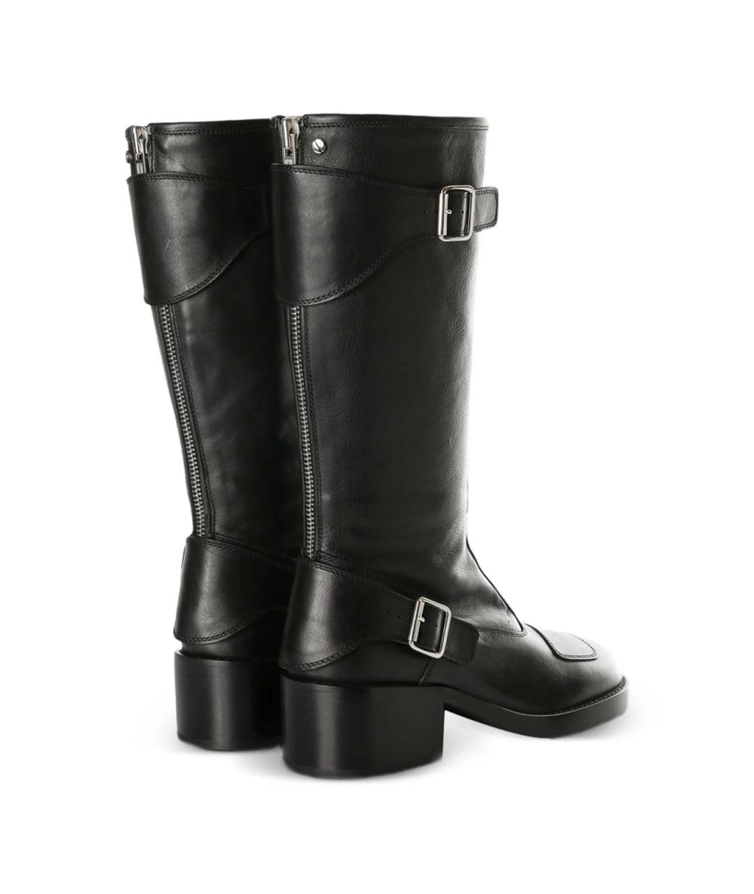 ANN DEMEULEMEESTER Черные кожаные сапоги, фото 2