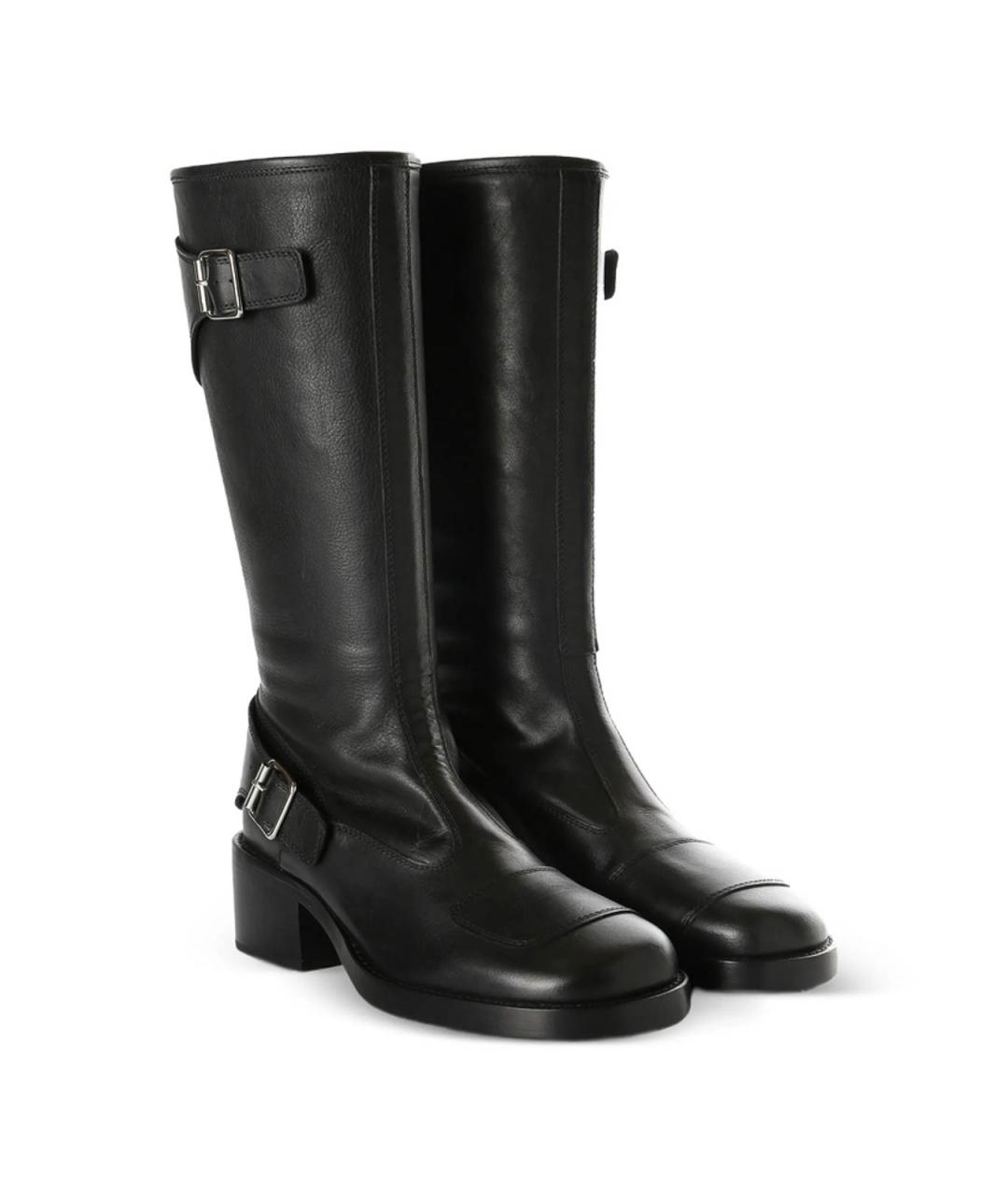 ANN DEMEULEMEESTER Черные кожаные сапоги, фото 3