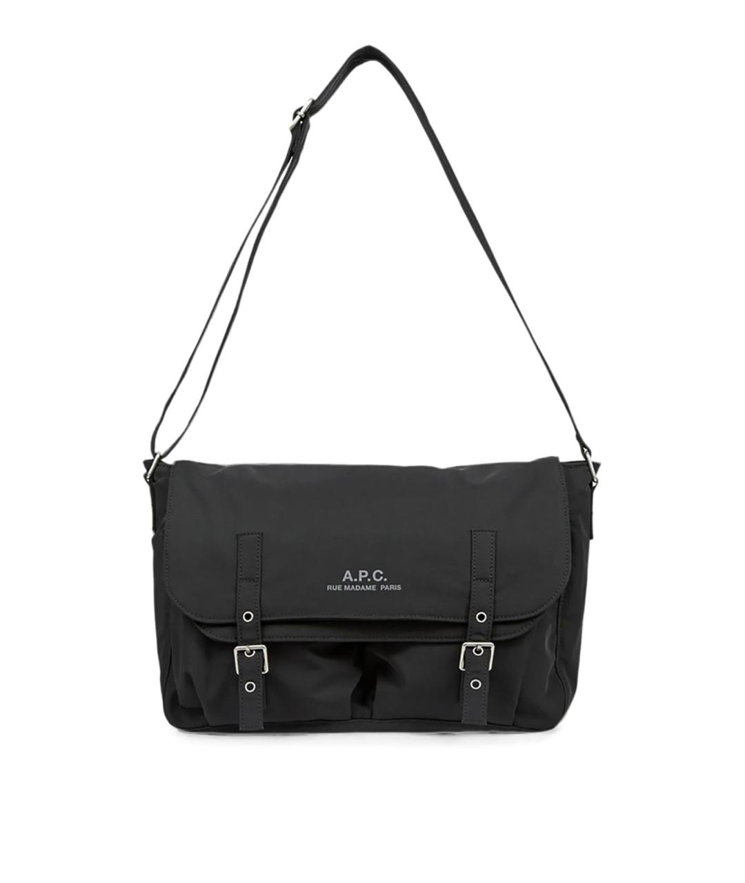 A.P.C. Черная тканевая сумка на плечо, фото 1