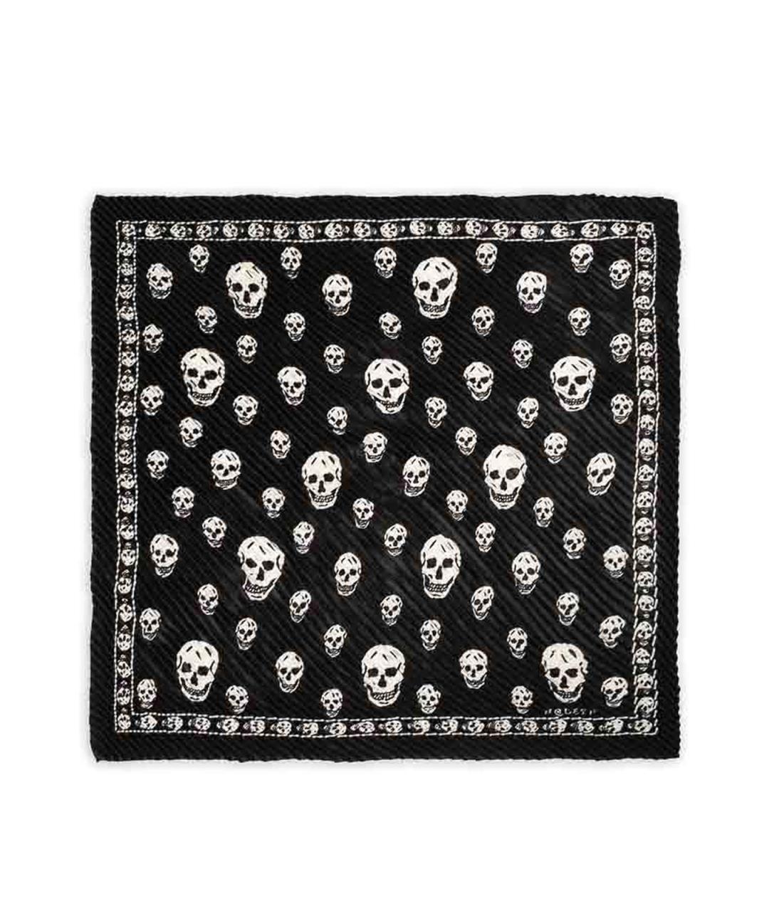 ALEXANDER MCQUEEN Черный шелковый платок, фото 1