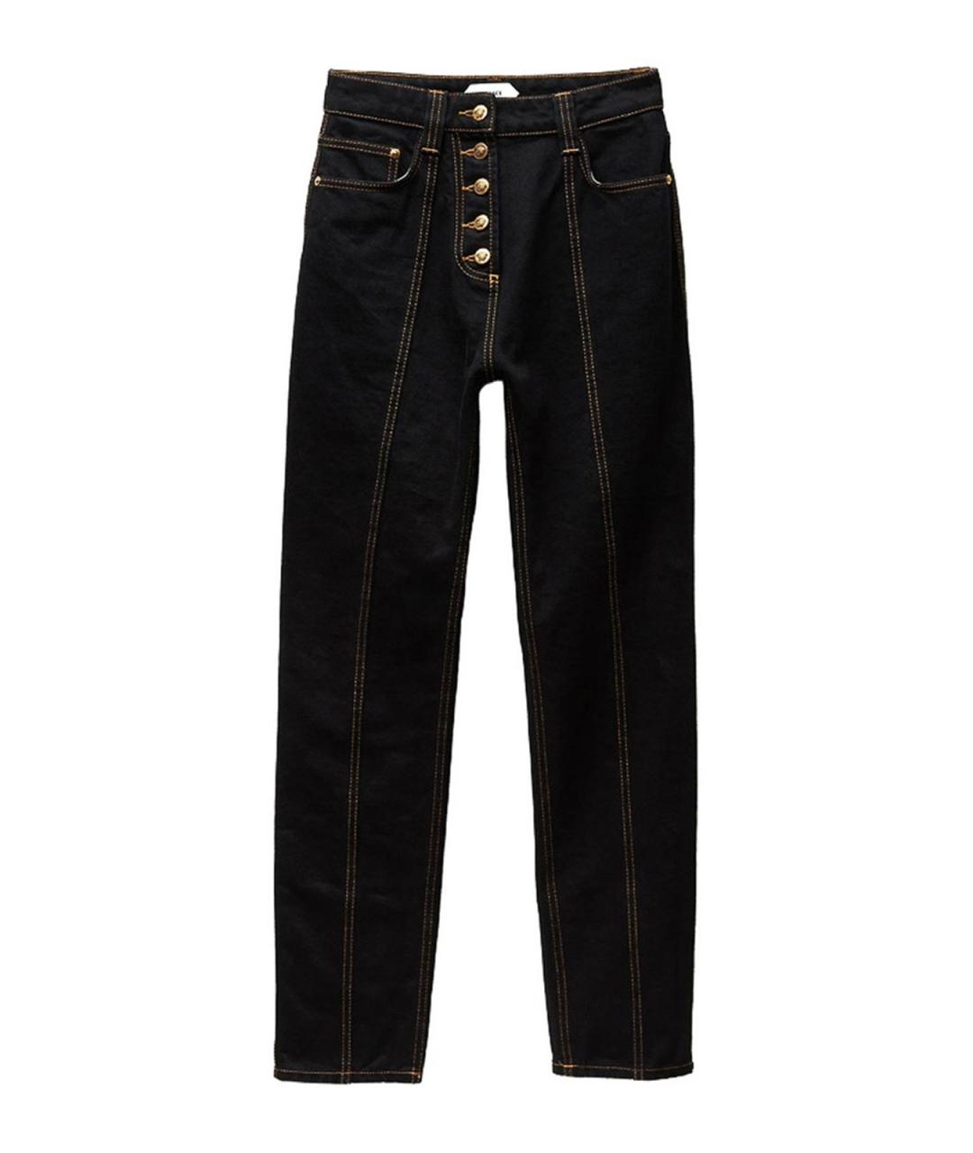 VERSACE Черные хлопковые прямые джинсы, фото 1
