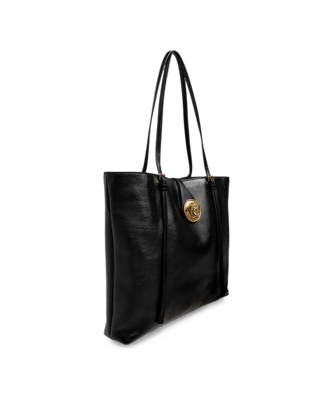 VERSACE Черная кожаная сумка тоут, фото 3