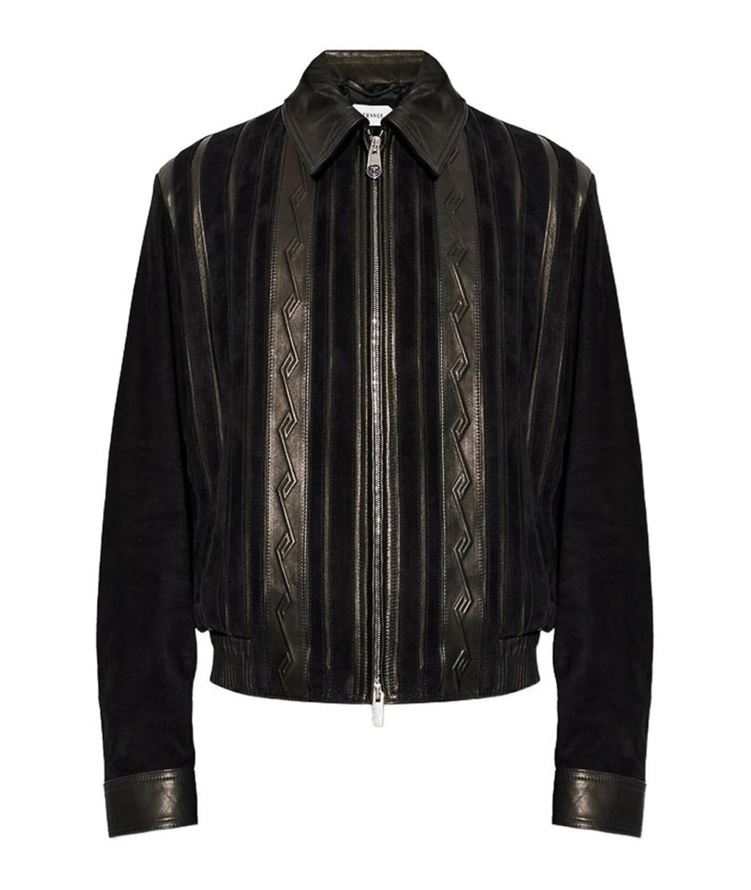 VERSACE Черная кожаная куртка, фото 1