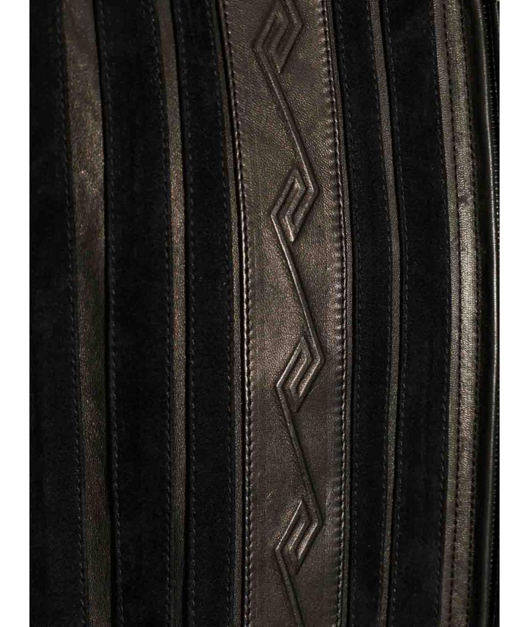 VERSACE Черная кожаная куртка, фото 5