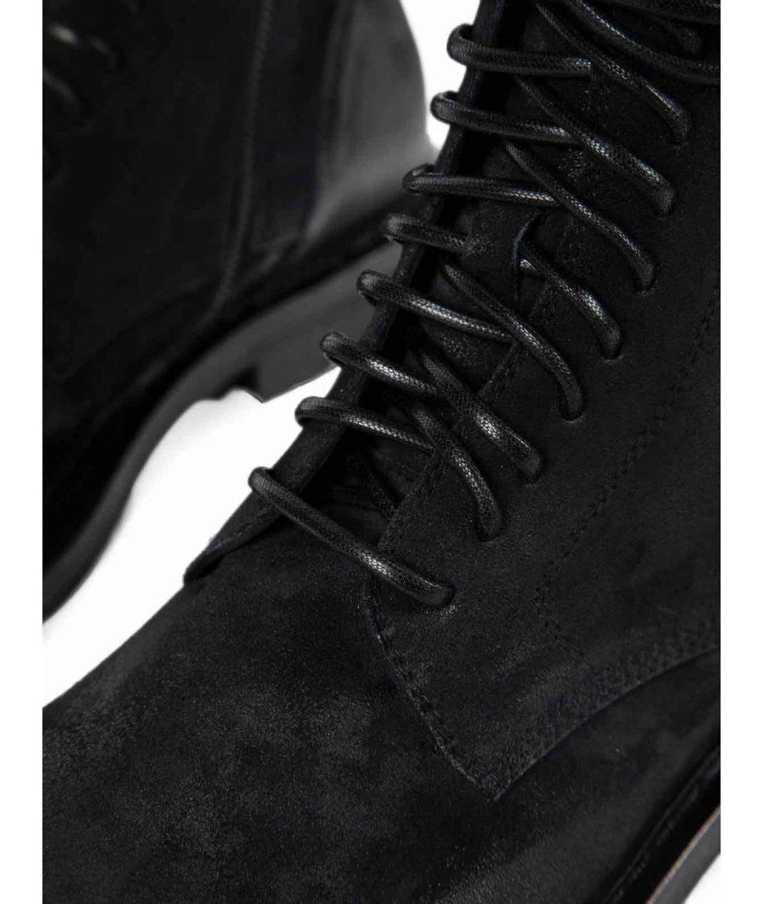 ANN DEMEULEMEESTER Черные замшевые высокие ботинки, фото 4