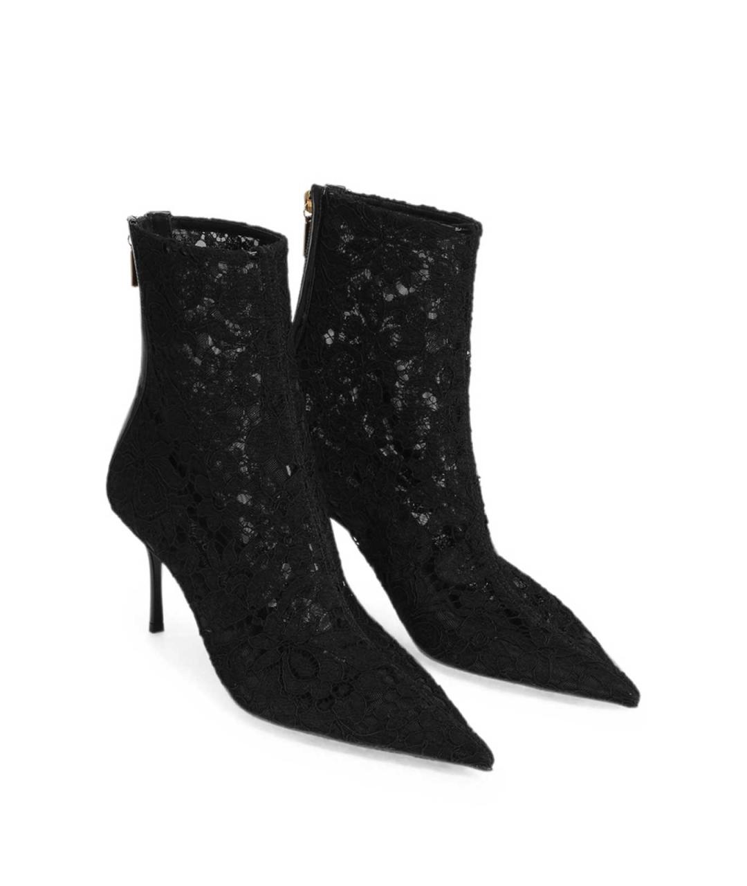 DOLCE&GABBANA Черные текстильные ботильоны, фото 2
