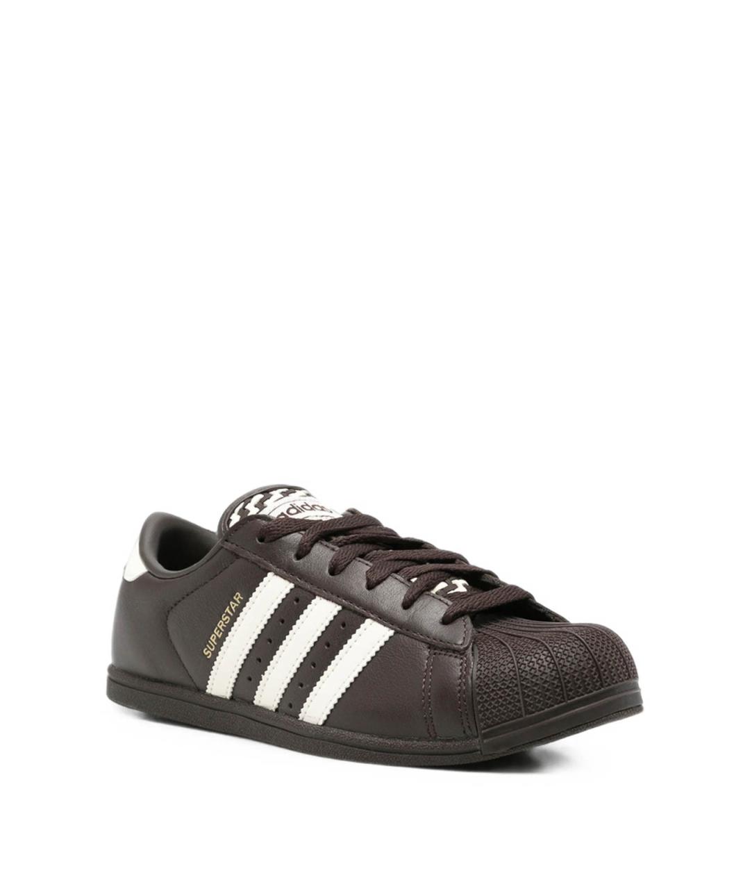 ADIDAS Черные кожаные кеды, фото 2