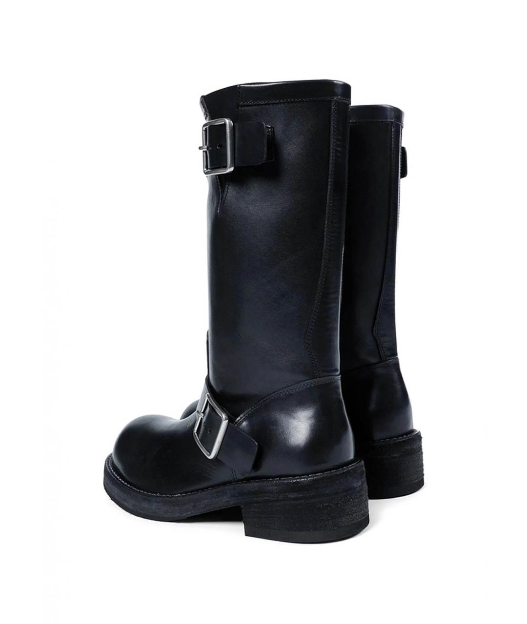 ANN DEMEULEMEESTER Черные кожаные сапоги, фото 4