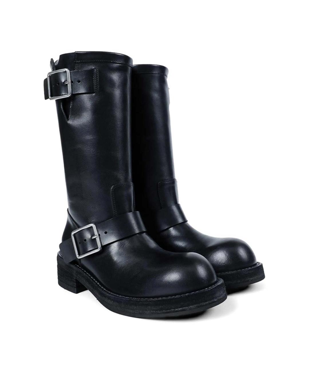 ANN DEMEULEMEESTER Черные кожаные сапоги, фото 3