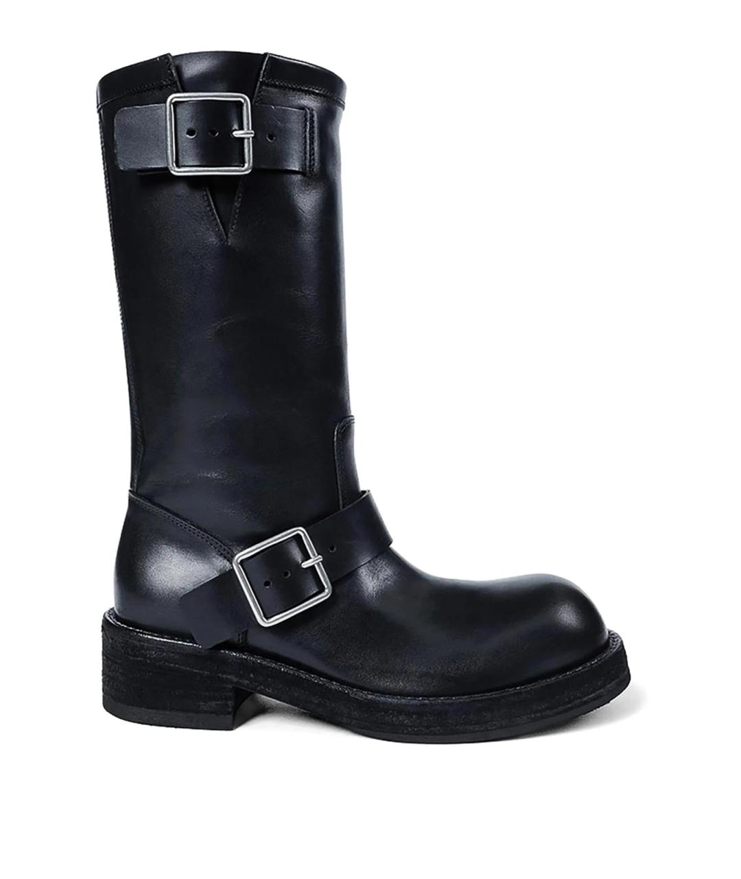 ANN DEMEULEMEESTER Черные кожаные сапоги, фото 1