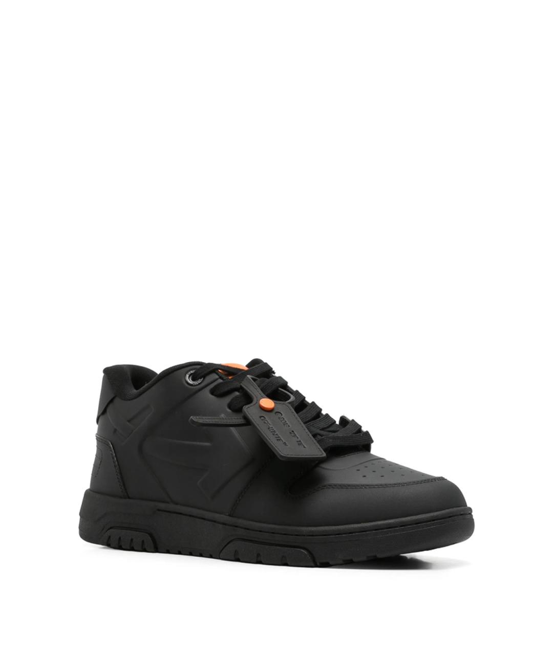OFF-WHITE Черные кожаные низкие кроссовки / кеды, фото 4