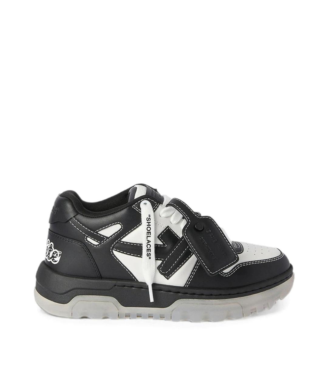 OFF-WHITE Черные резиновые низкие кроссовки / кеды, фото 1