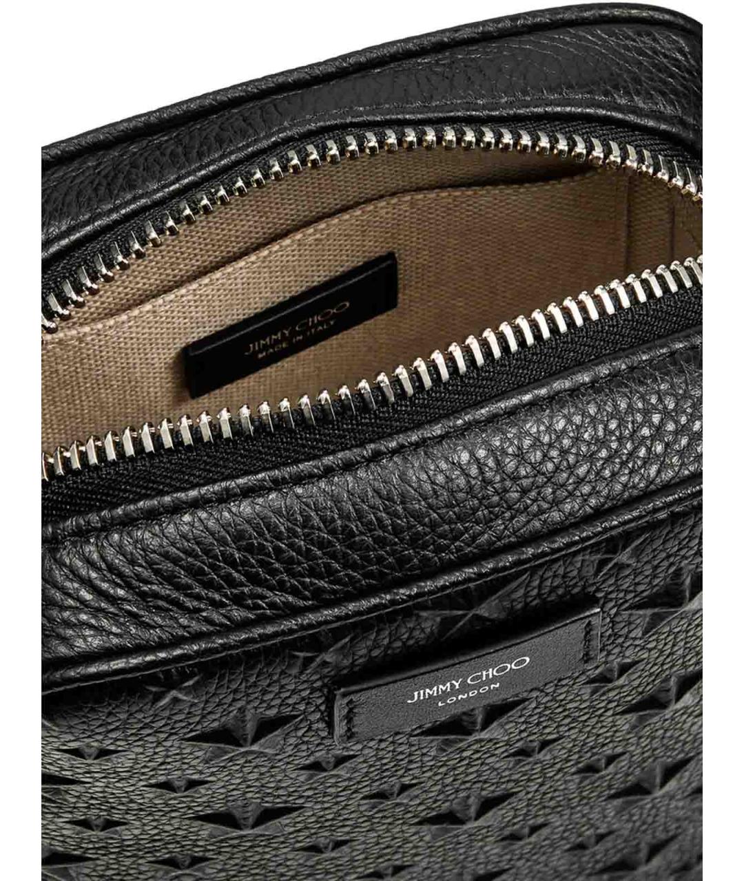 JIMMY CHOO Черная кожаная сумка на плечо, фото 2