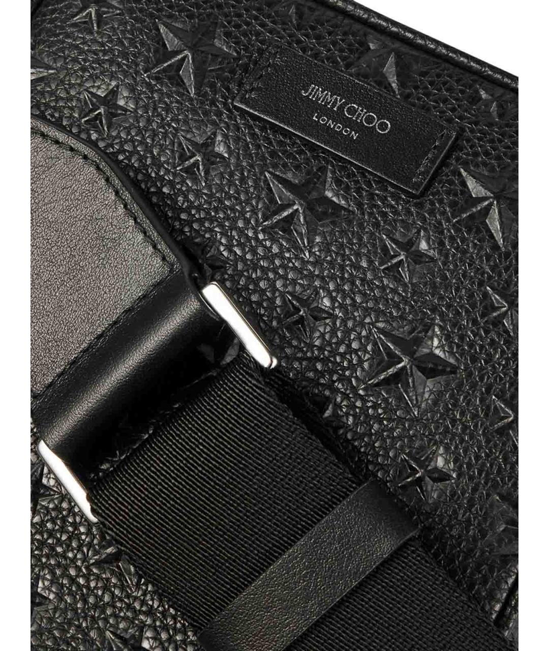 JIMMY CHOO Черная кожаная сумка на плечо, фото 4