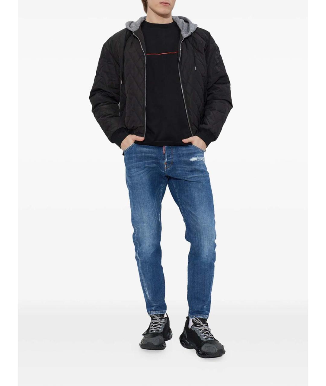 DSQUARED2 Черные текстильные низкие кроссовки / кеды, фото 5