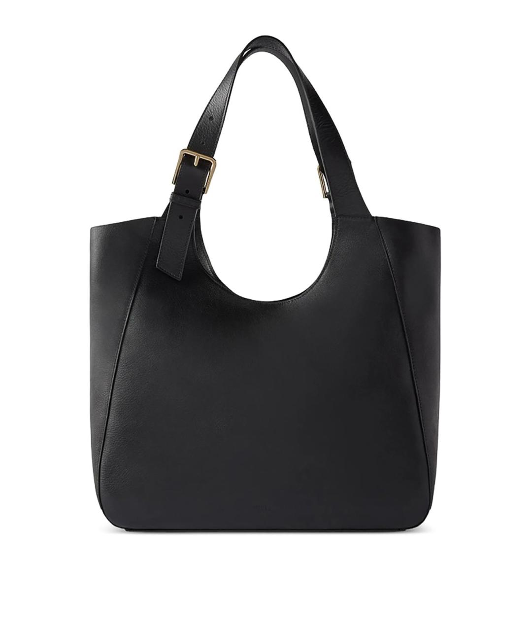 FURLA Черная кожаная сумка тоут, фото 1