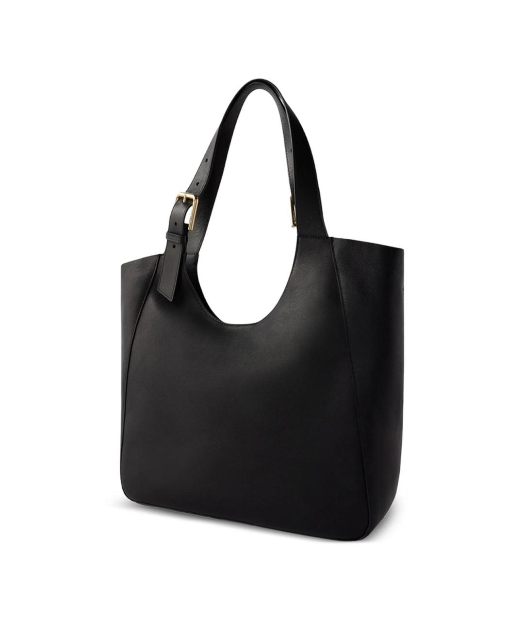 FURLA Черная кожаная сумка тоут, фото 3