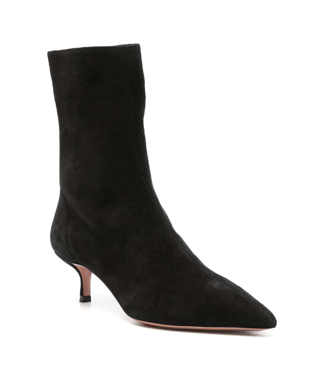 AQUAZZURA Черные замшевые ботильоны, фото 3