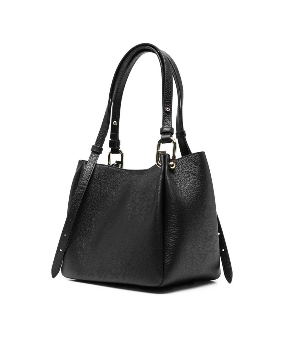 FURLA Черная кожаная сумка тоут, фото 4