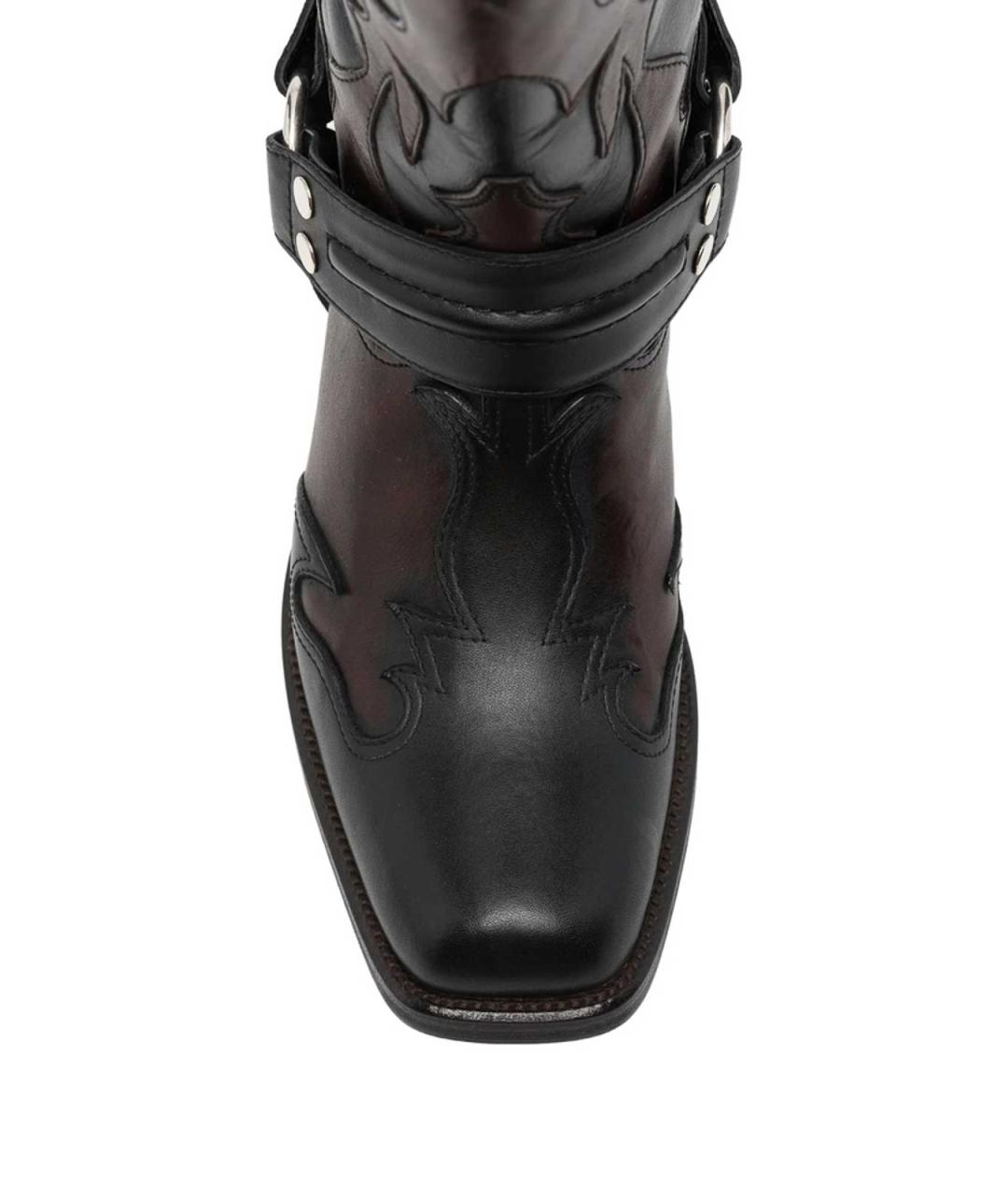 VERSACE Черные кожаные ботинки, фото 4