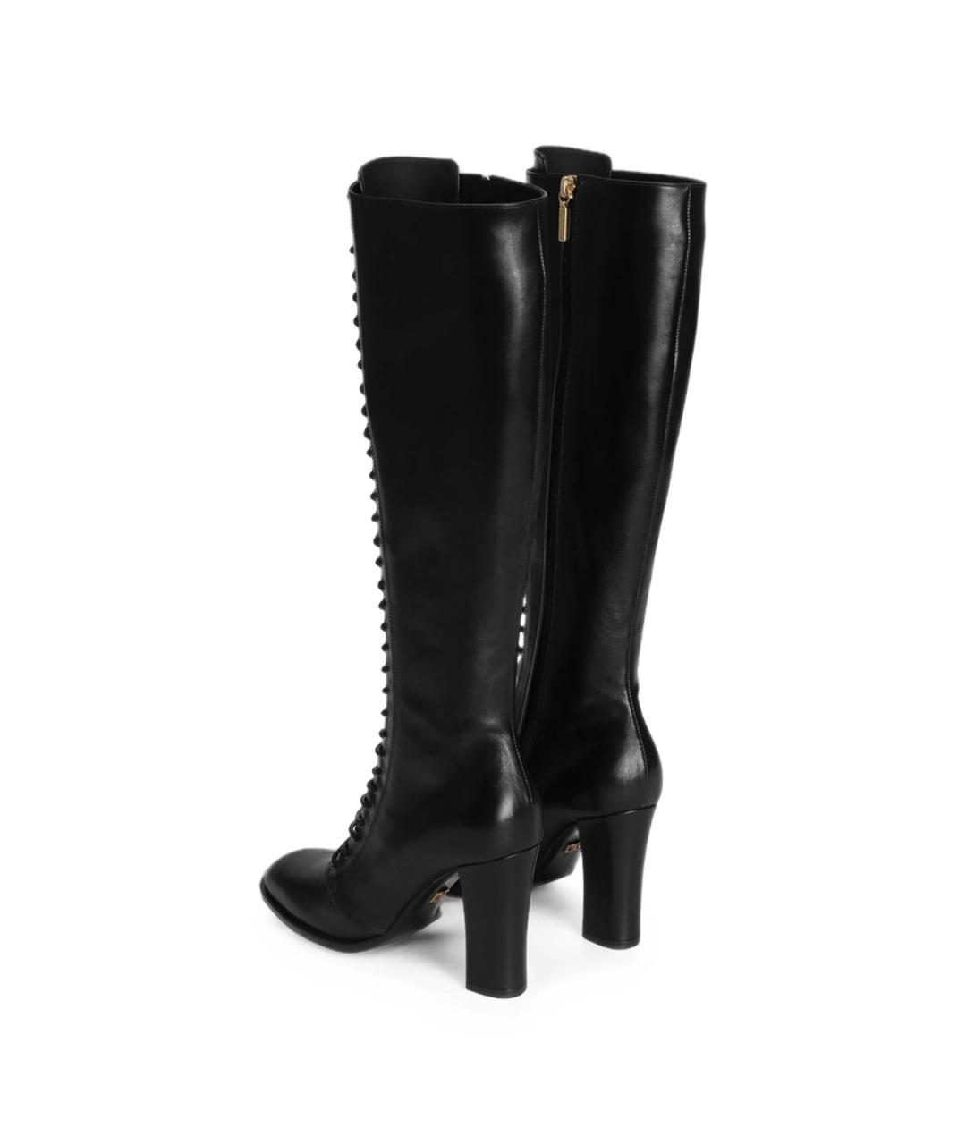 DOLCE&GABBANA Черные кожаные сапоги, фото 2