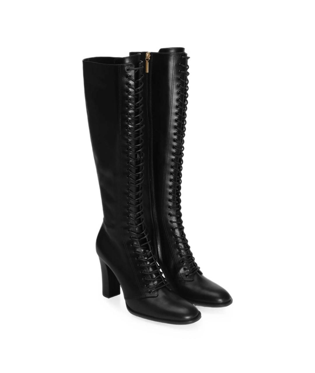 DOLCE&GABBANA Черные кожаные сапоги, фото 3