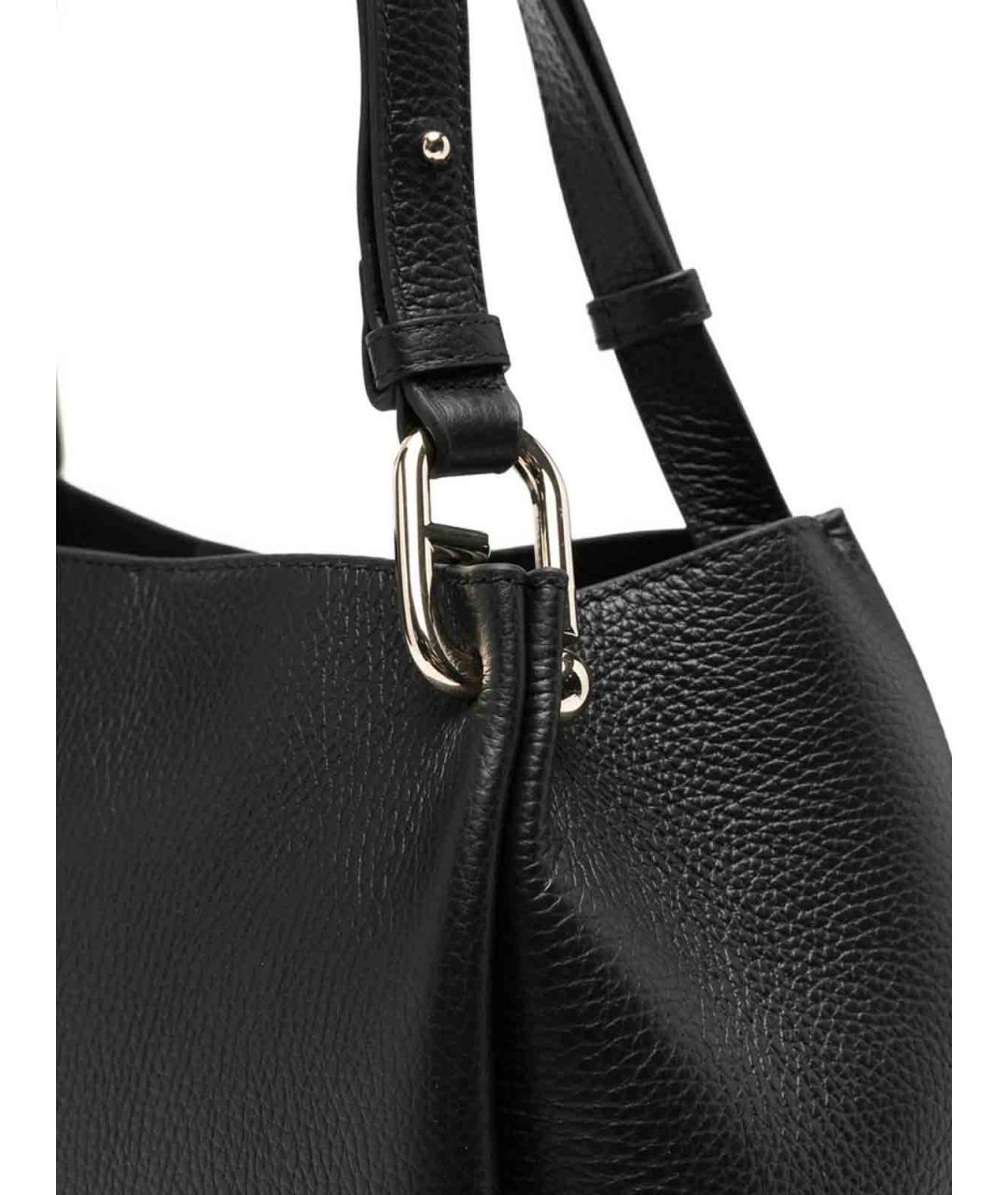 FURLA Черная кожаная сумка тоут, фото 3