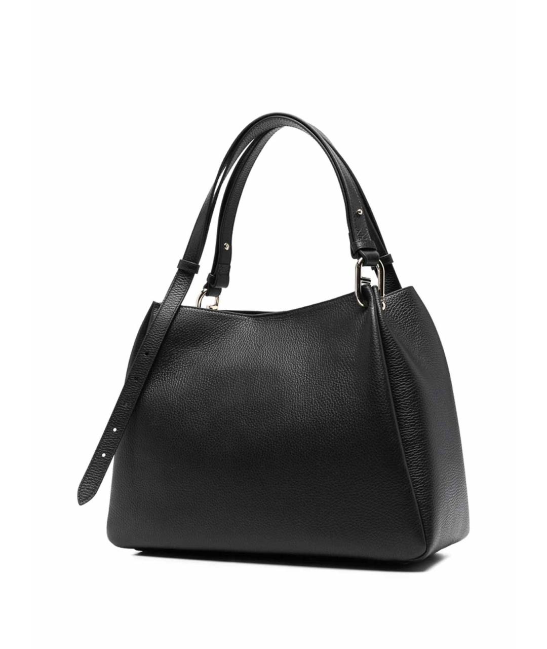 FURLA Черная кожаная сумка тоут, фото 4