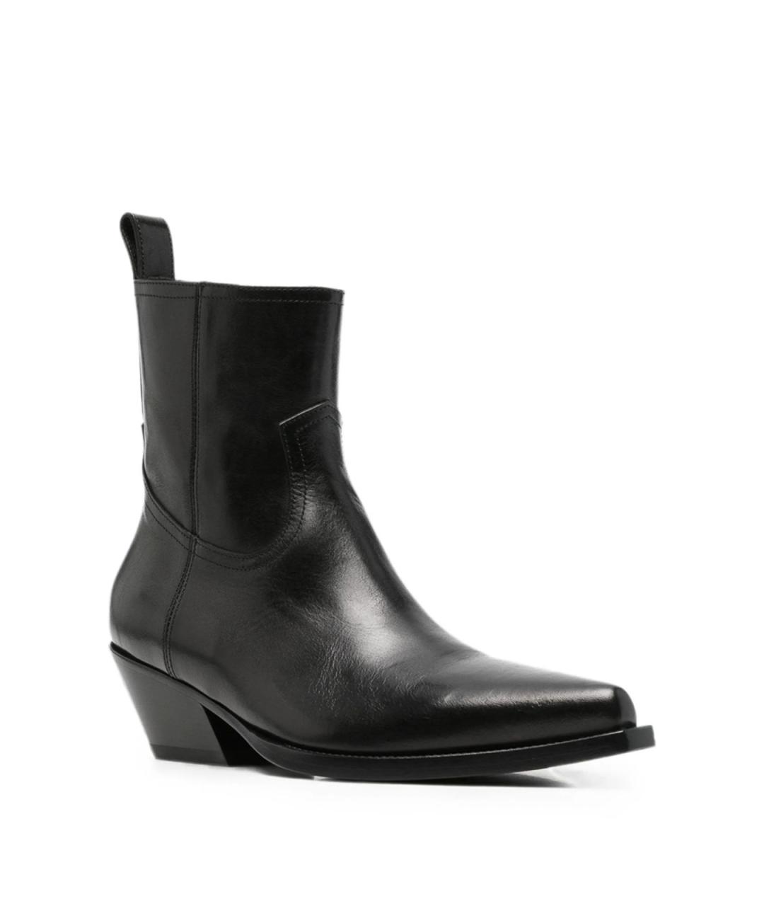 ANN DEMEULEMEESTER Черные кожаные ботильоны, фото 2