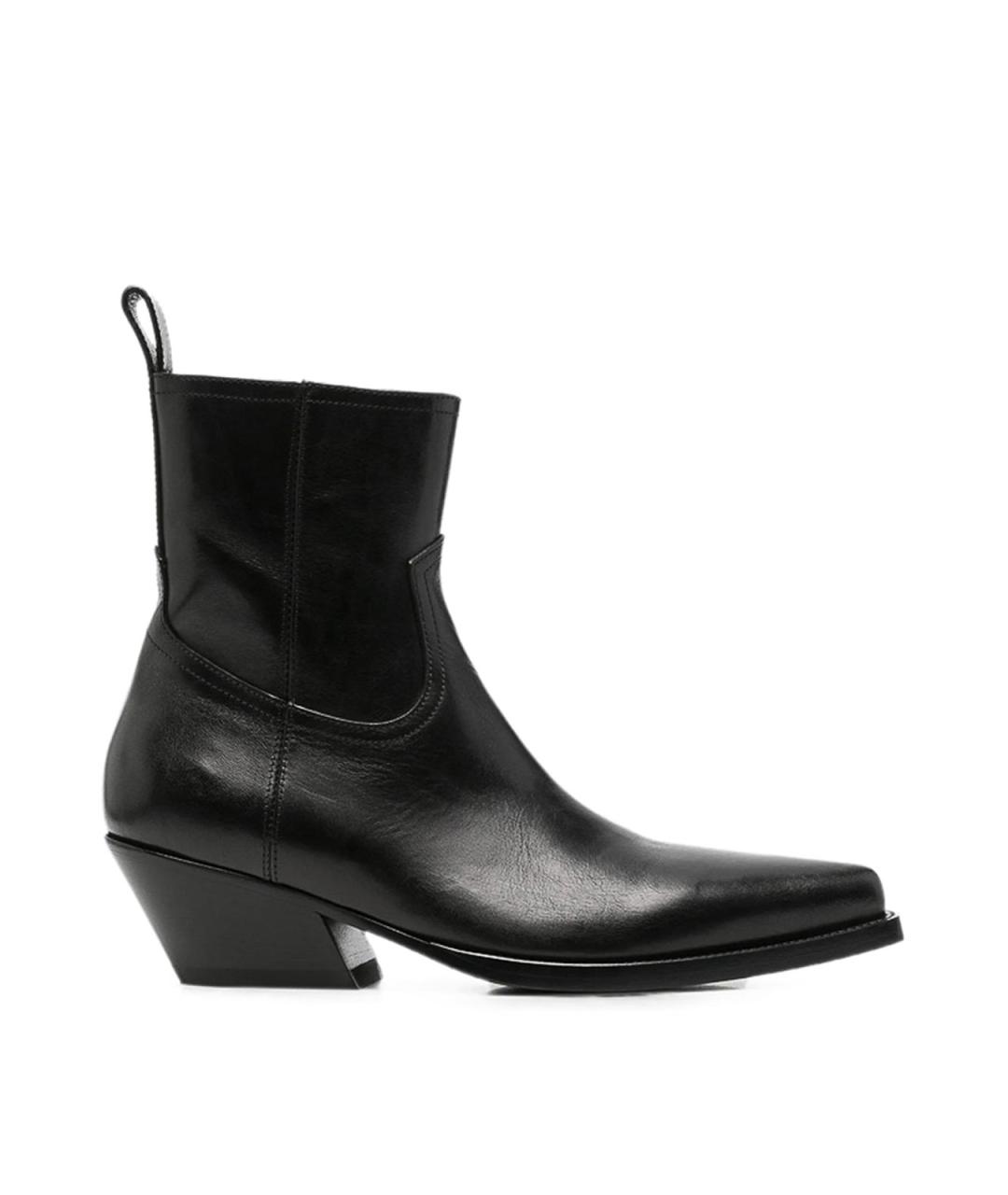 ANN DEMEULEMEESTER Черные кожаные ботильоны, фото 1