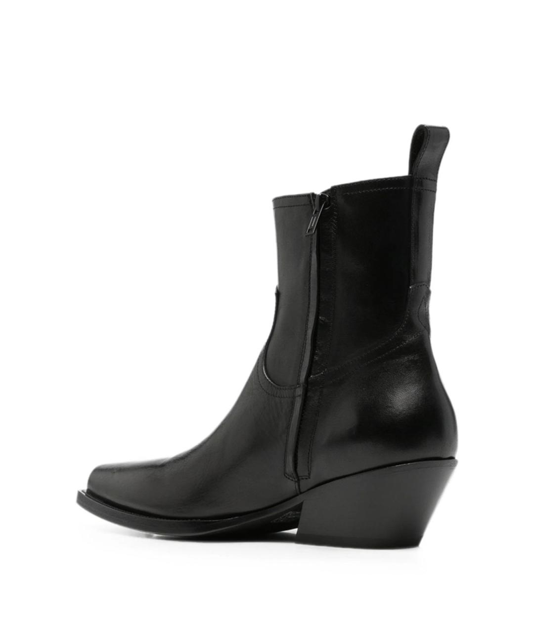 ANN DEMEULEMEESTER Черные кожаные ботильоны, фото 3