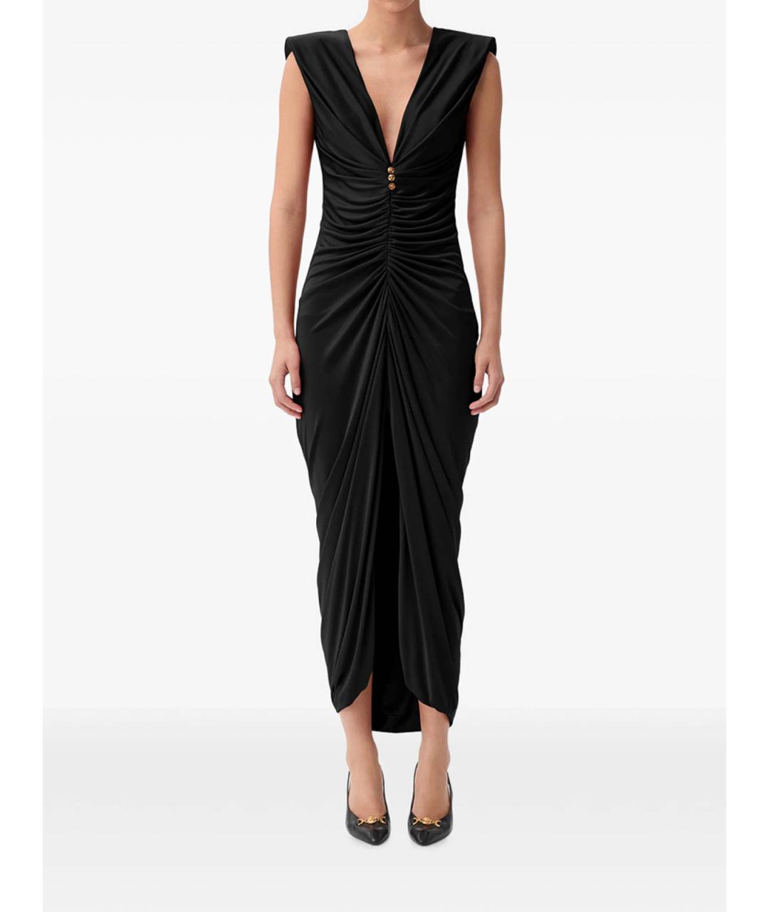 VERSACE Черное вискозное вечернее платье, фото 2