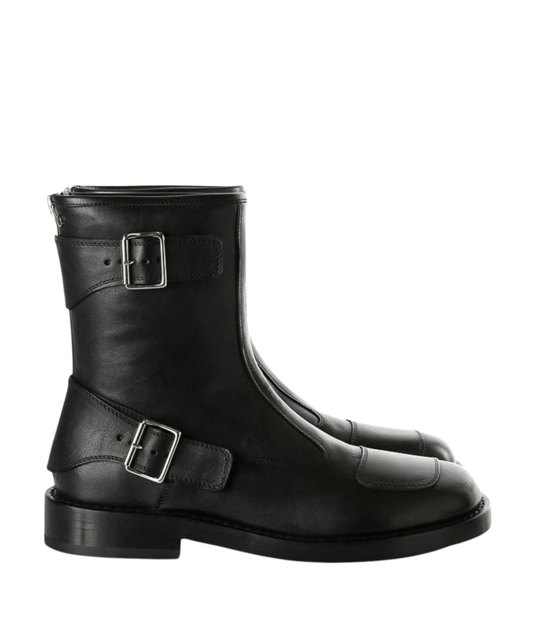 ANN DEMEULEMEESTER Черные кожаные высокие ботинки, фото 1