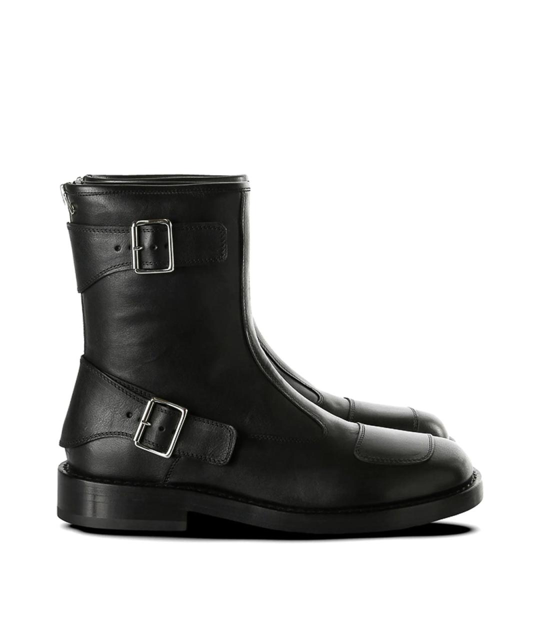 ANN DEMEULEMEESTER Черные кожаные высокие ботинки, фото 3