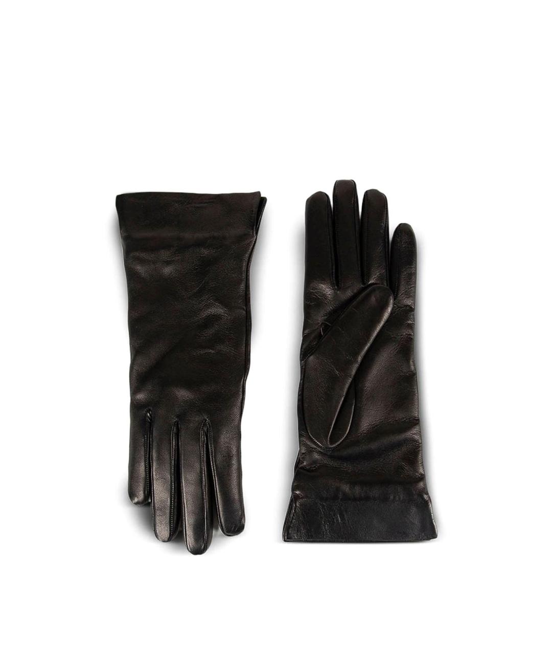ANN DEMEULEMEESTER Черные кожаные перчатки, фото 1