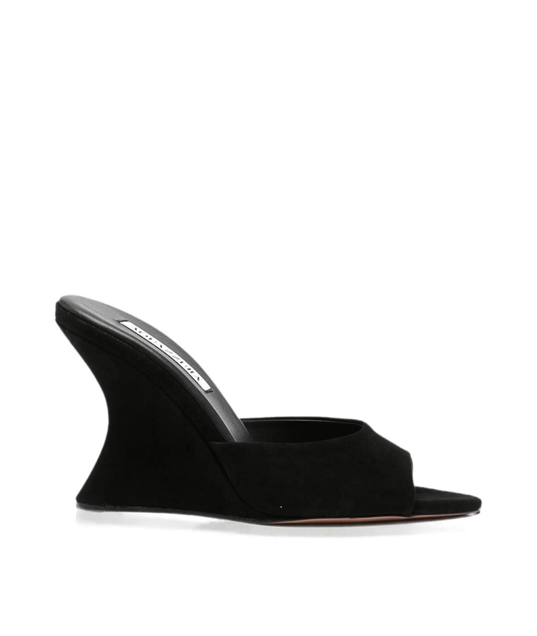 AQUAZZURA Черные замшевые мюли, фото 1