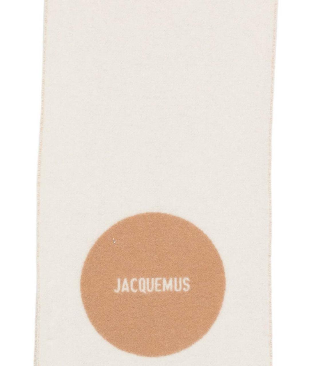 JACQUEMUS Бежевый шерстяной шарф, фото 2
