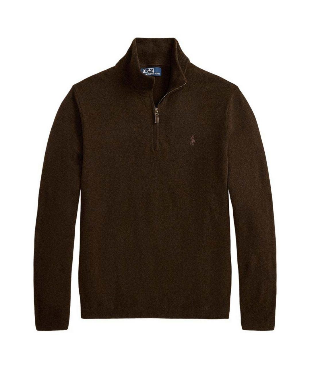POLO RALPH LAUREN Коричневый шерстяной джемпер / свитер, фото 1