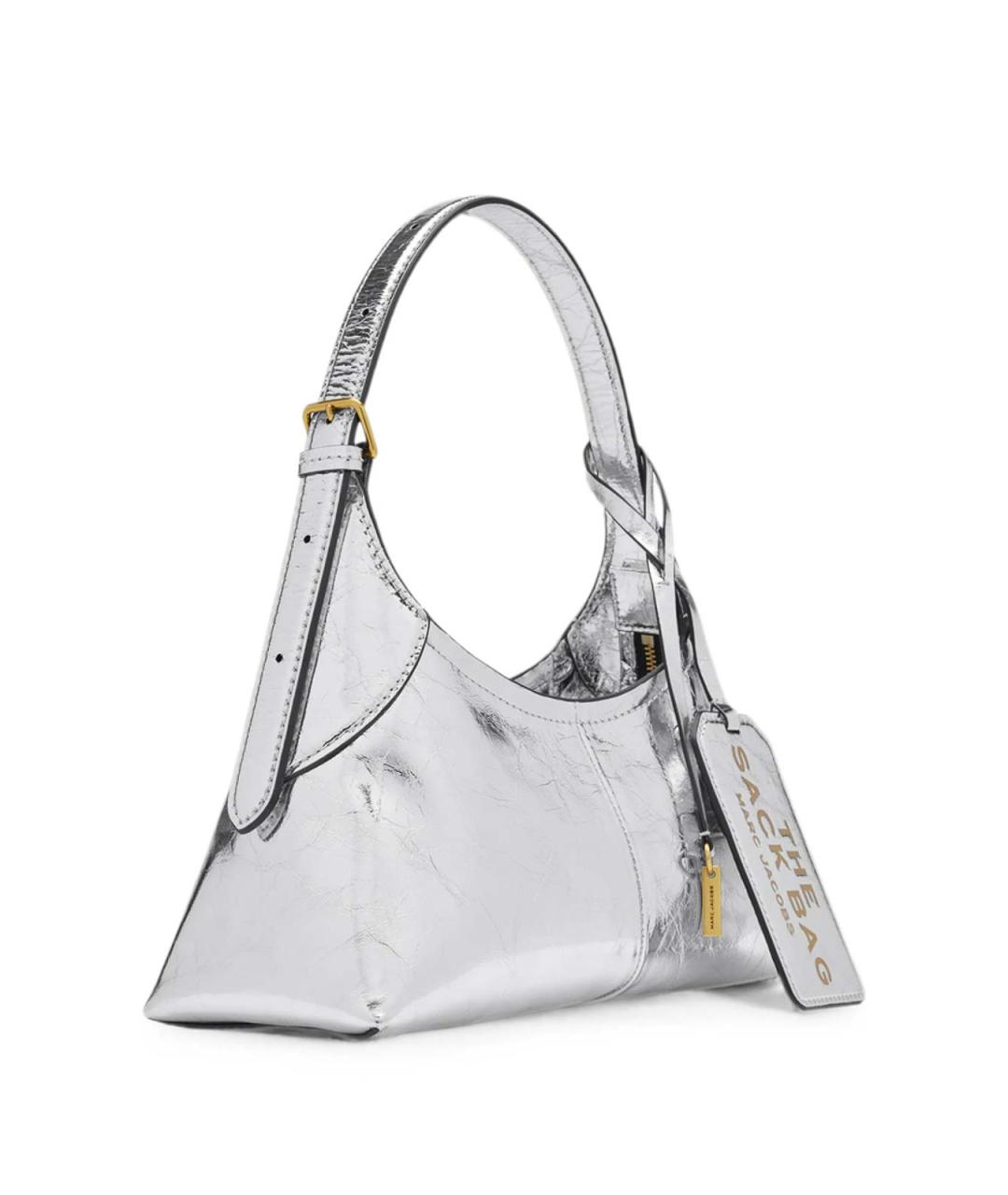 MARC JACOBS Серебряная кожаная сумка с короткими ручками, фото 4