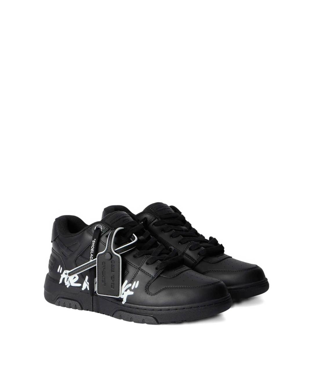 OFF-WHITE Черные синтетические низкие кроссовки / кеды, фото 4