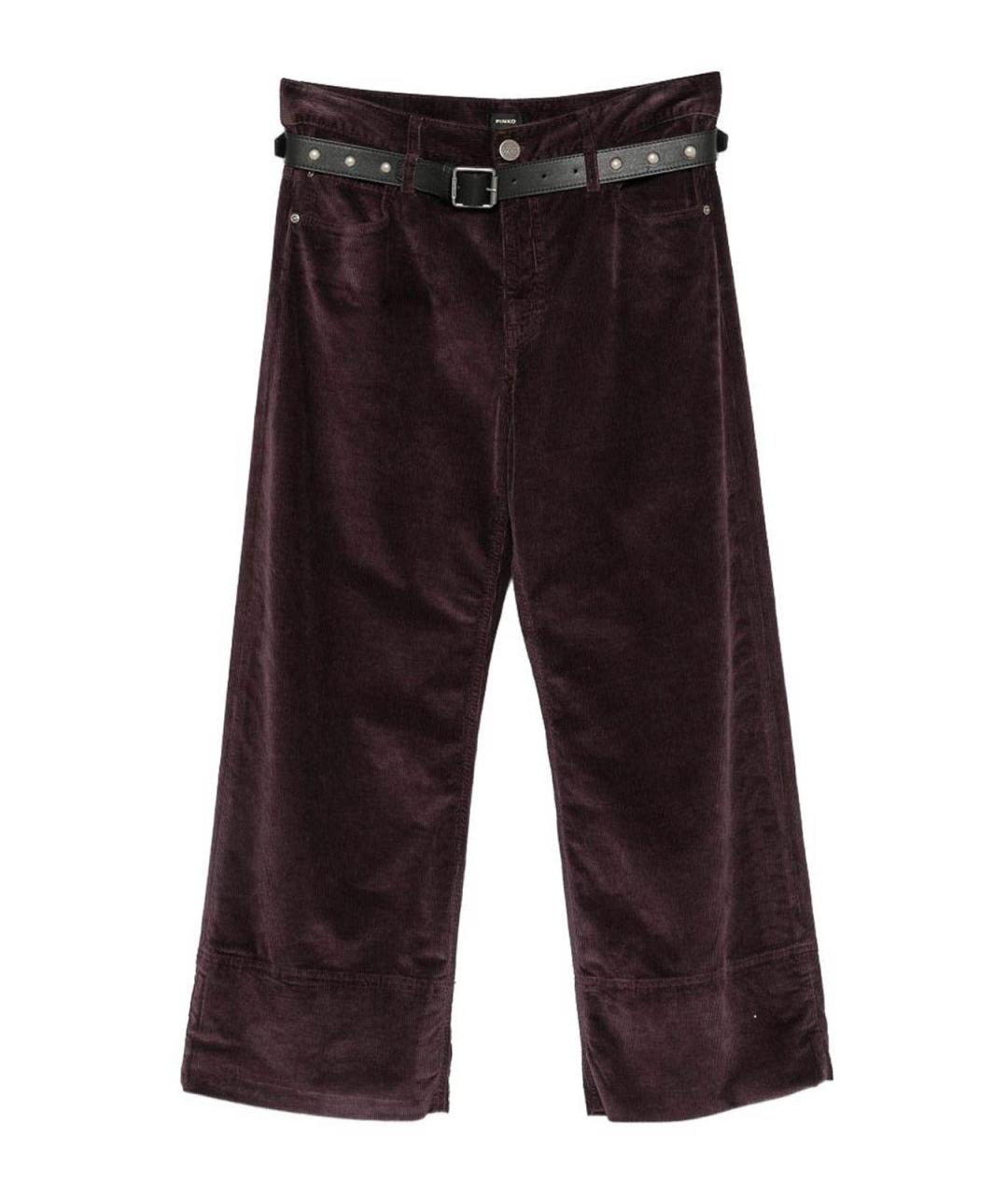 PINKO Бордовые бархатные брюки широкие, фото 1