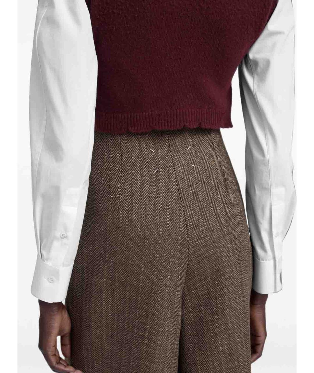 MAISON MARGIELA Коричневая шерстяная юбка миди, фото 2