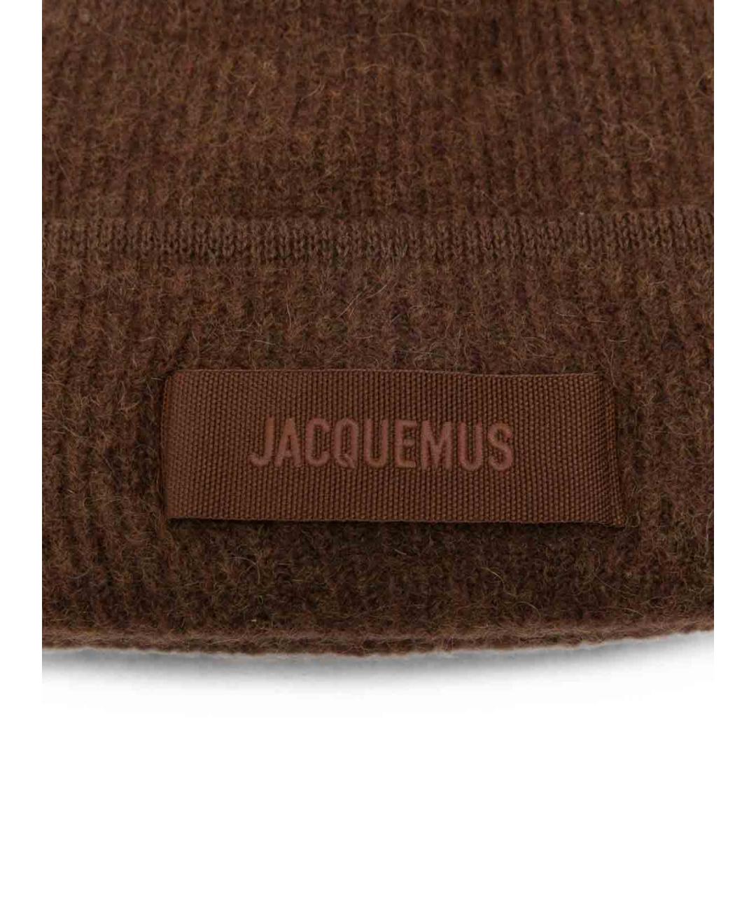 JACQUEMUS Коричневая шерстяная шапка, фото 2