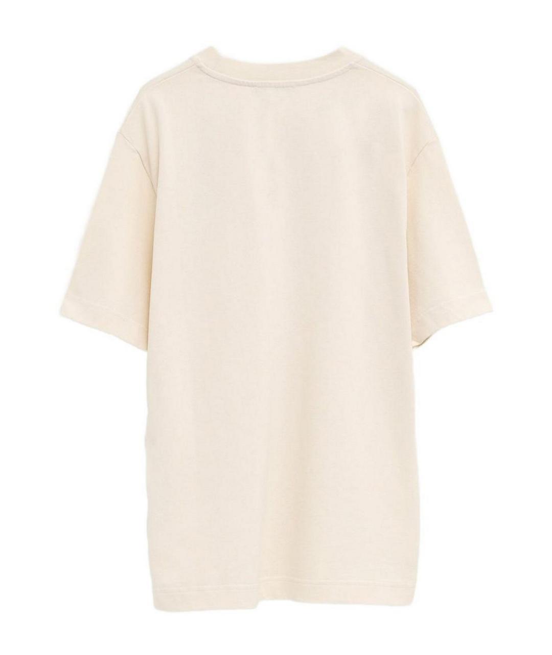 JACQUEMUS Бежевая хлопковая футболка, фото 3