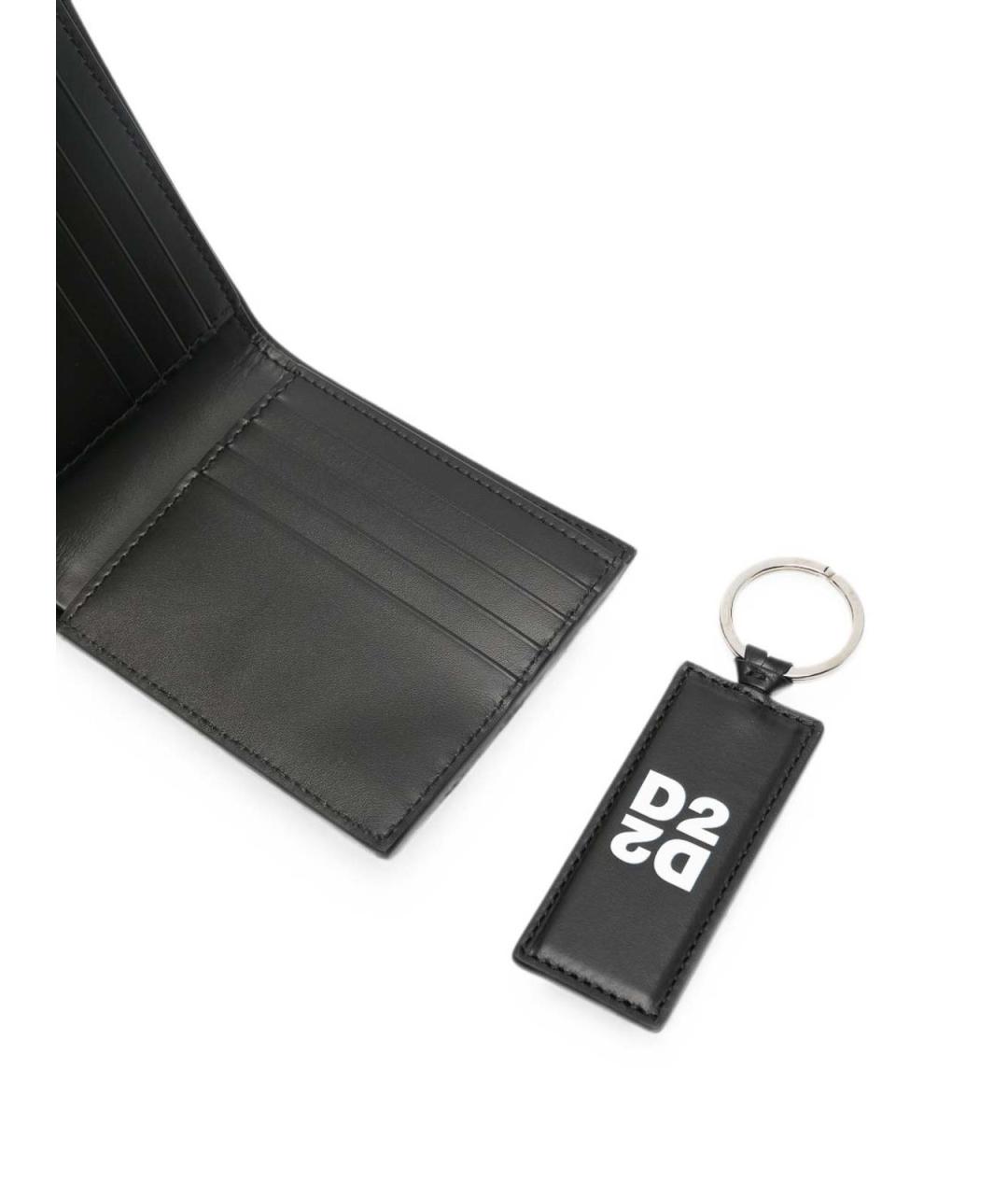 DSQUARED2 Черный кожаный кошелек, фото 3